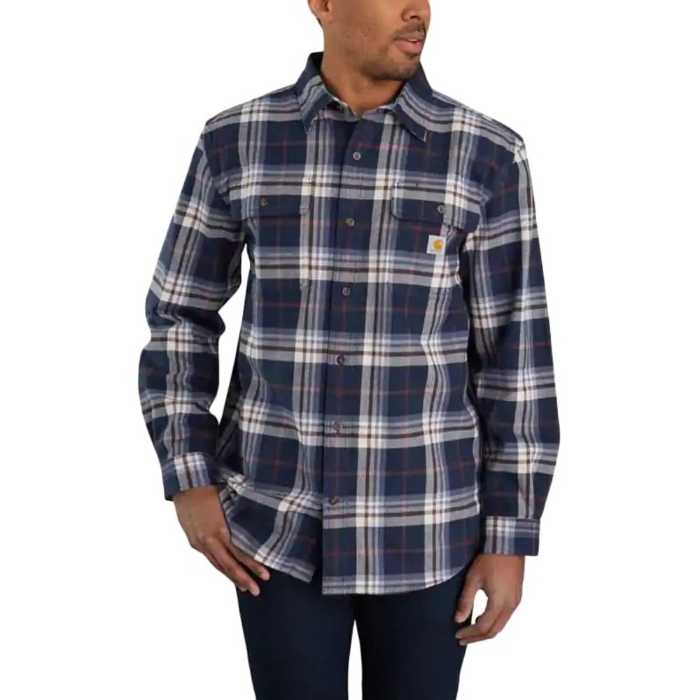 Carhartt 100% Cotton Heavyweight Flannel Shirt Men's Size XL Plaid Loose Fit
